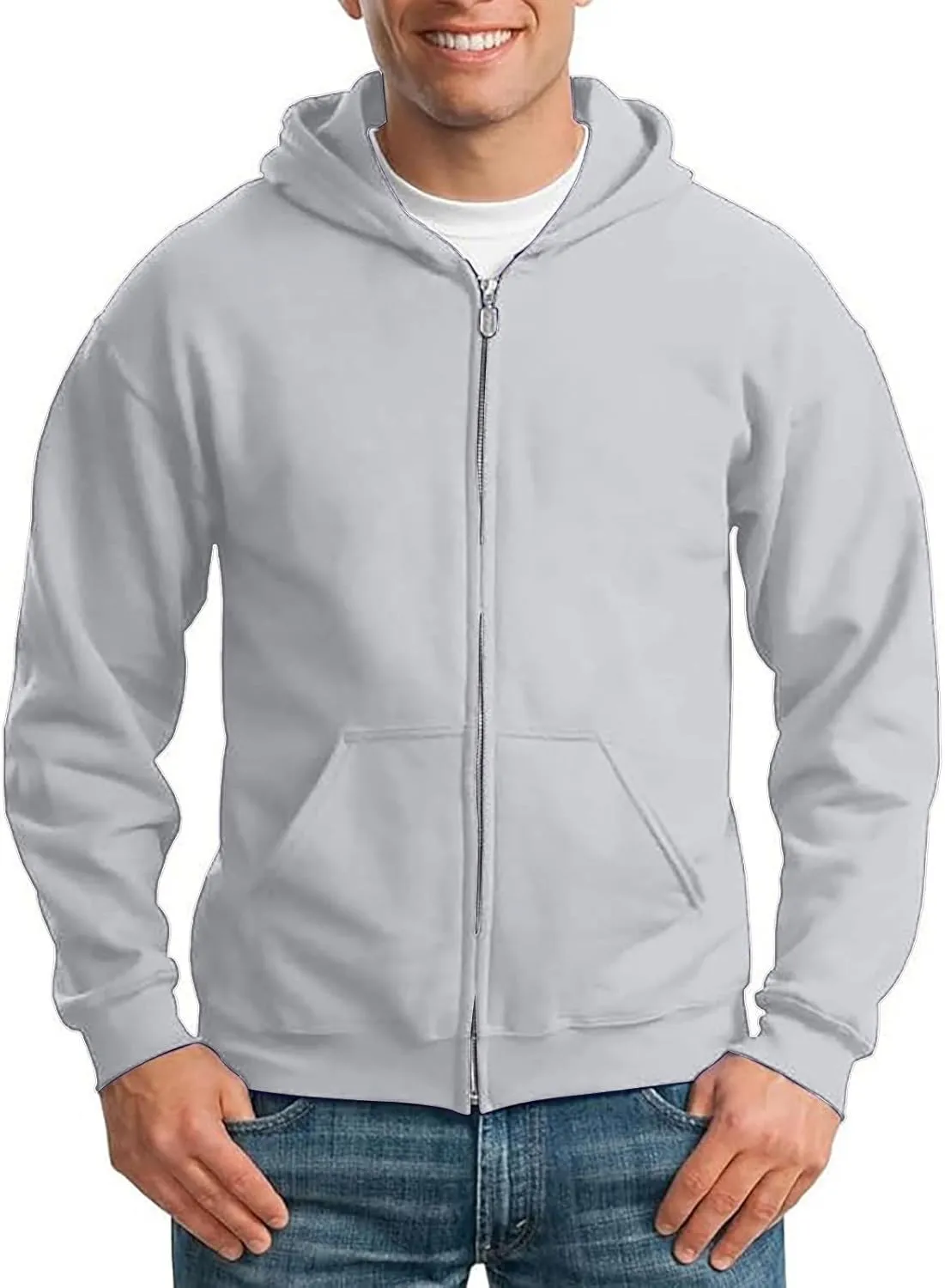Mens Hoodie Pullover Zip Up Drop Shoulder Oversized Jacket Teens Preppy Loose Casual Fleece Drawstring Pullover Tops