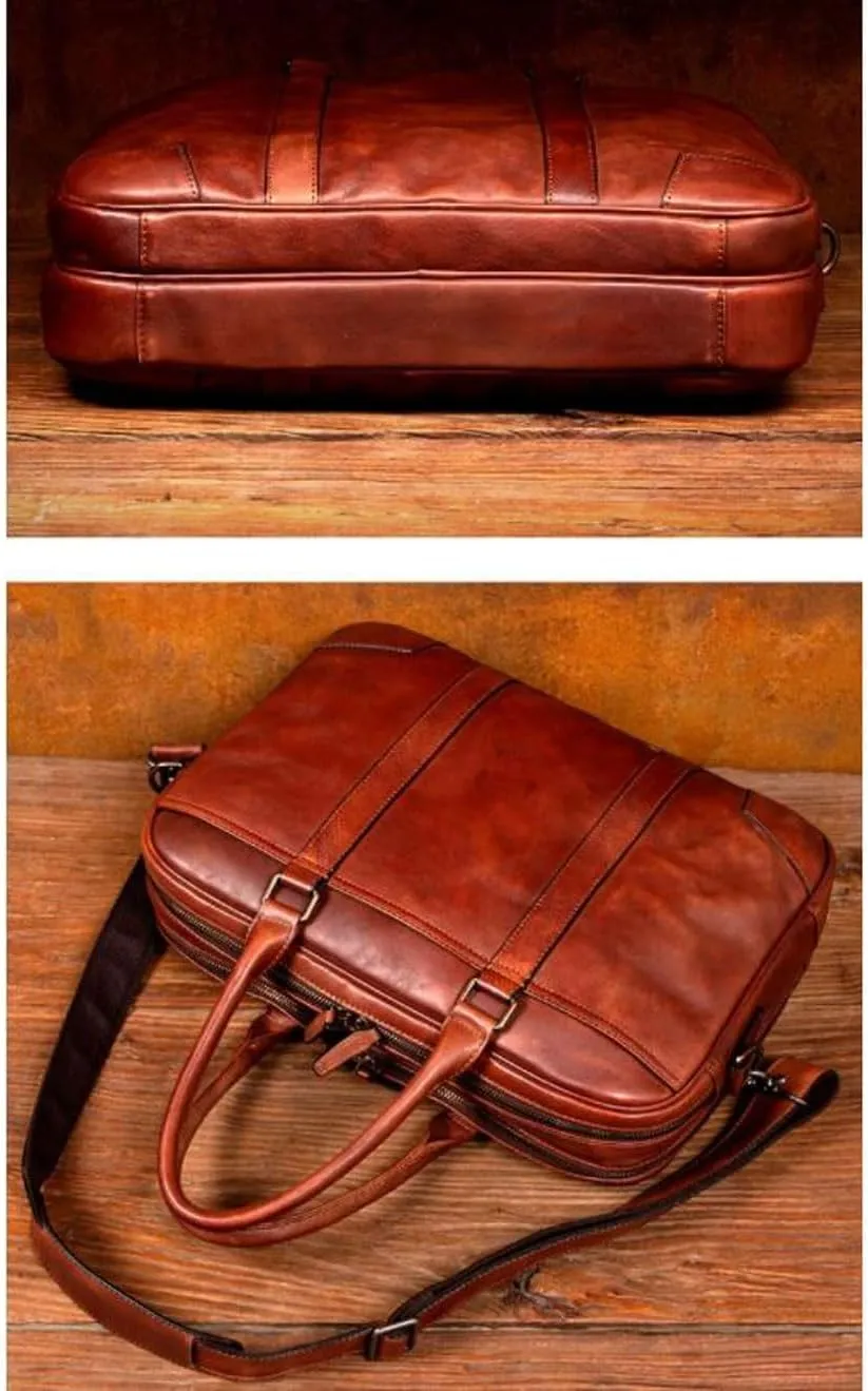 Mens Laptop Bags Handbags Briefcases Genuine Leather Messenger Shoulder Bags Carrying Cases