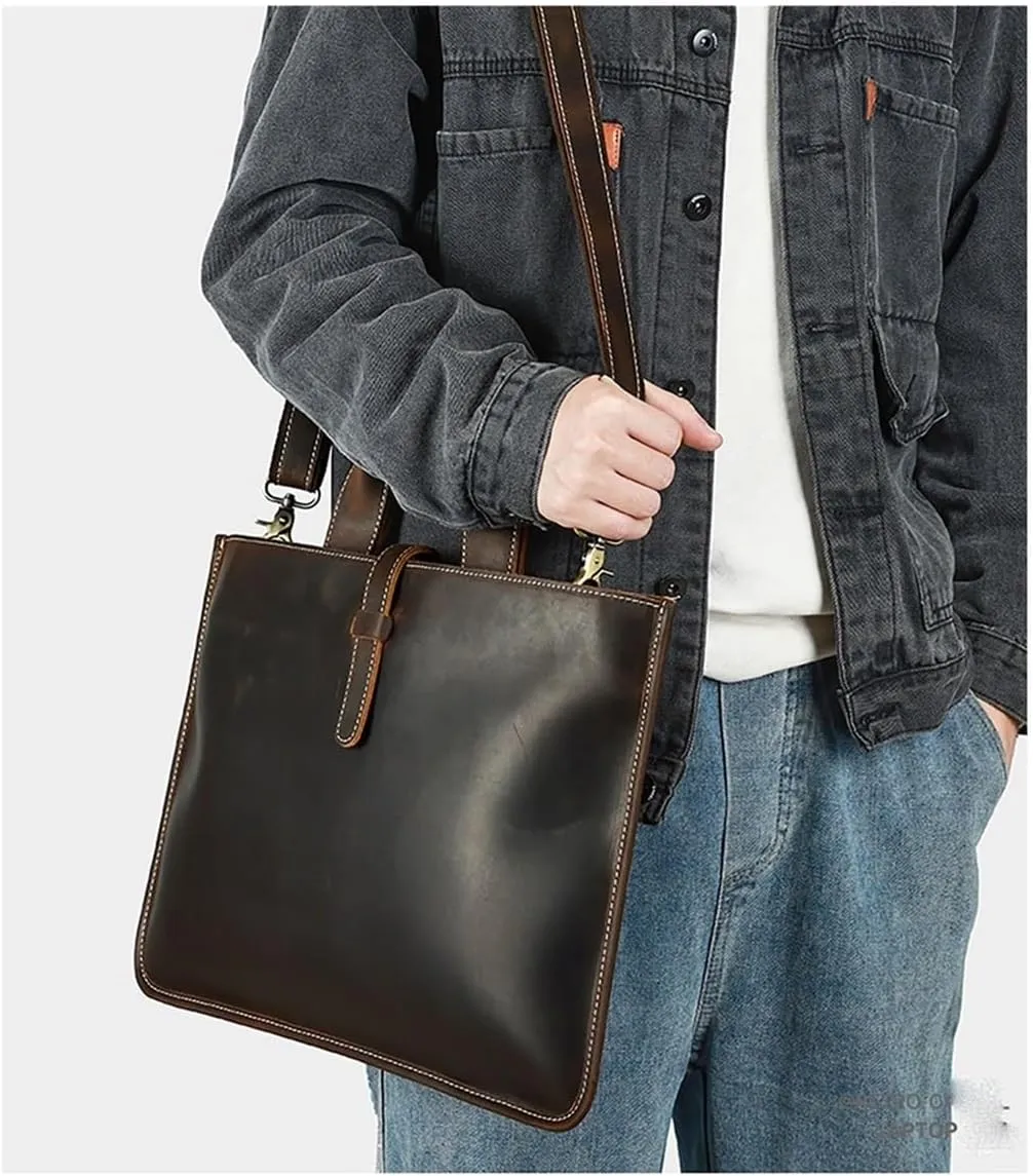 Men's Leather Briefcases Shoulder Bags Men's Vintage Handbags