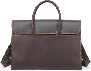 Men's Leather Laptop Bag Portable Satchel Leather Bag Vintage Satchel Designer School Work Bags Business Handbag Briefcase for Men Leather Messenger Bag