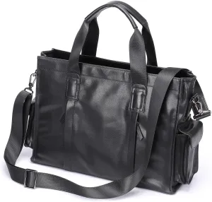 Men's Leather Laptop Bag Portable Satchel Leather Bag Vintage Satchel Designer School Work Bags Business Handbag Briefcase for Men Leather Messenger Bag