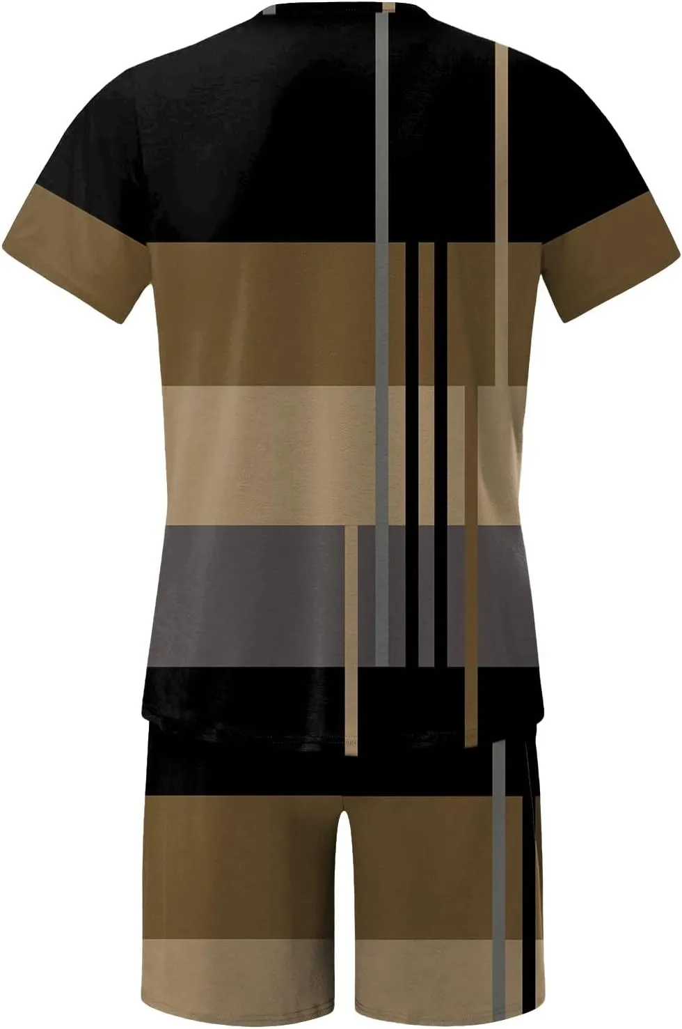 Mens Medical Scrub Tops Mens Graphic Print Outfits Set 2 Piece Shirt Drawstring Shorts Suit Set Summer Sets