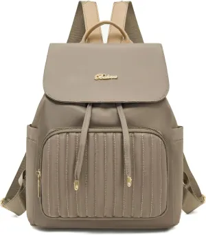 Mini Backpack Purse for Women, Small Nylon Backpacks Purse Ladies Backpacks Women Cute Mini Travel Daily College Bag (Dark Khaki)