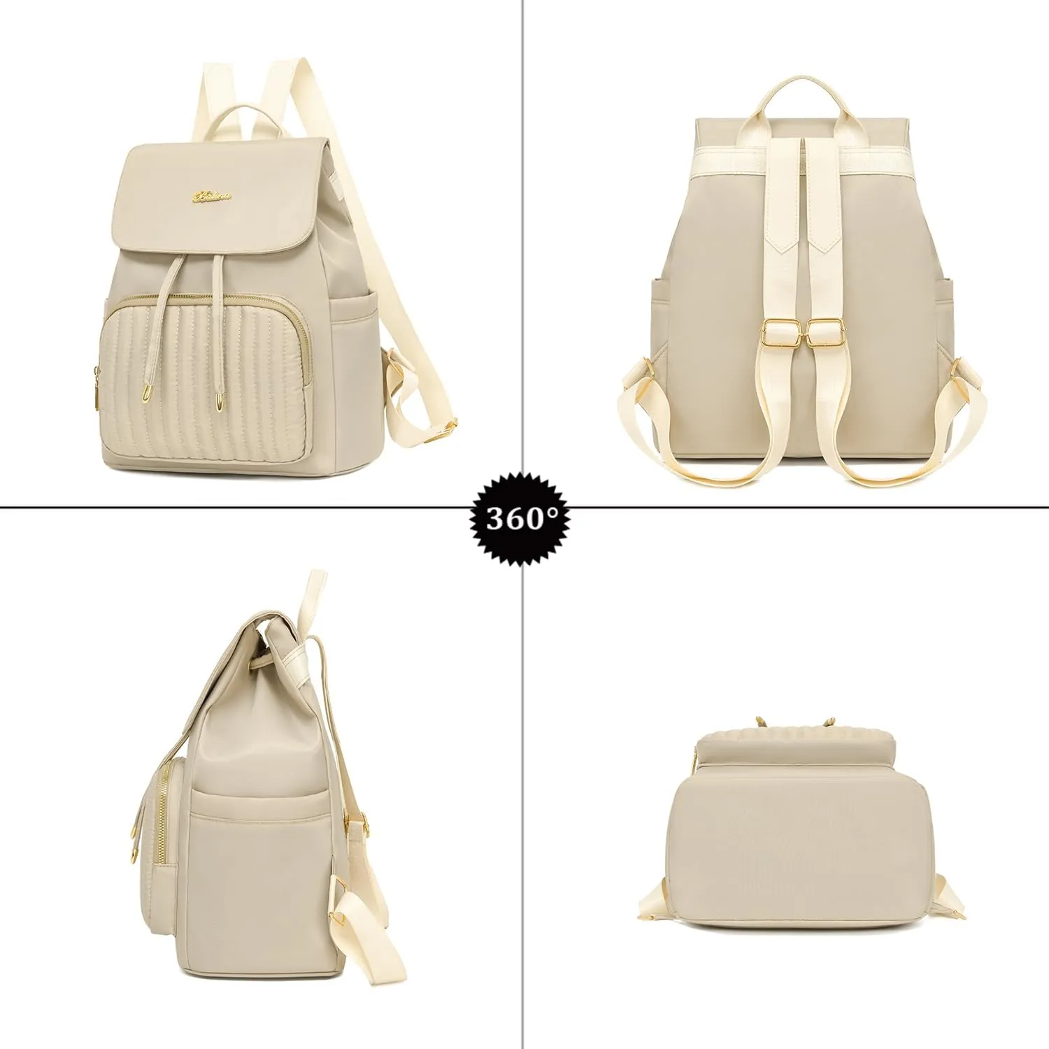 Mini Backpack Purse for Women, Small Nylon Backpacks Purse Ladies Backpacks Women Cute Mini Travel Daily College Bag (Dark Khaki)
