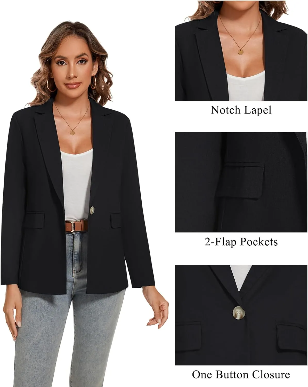 MINTLIMIT Womens Cotton Linen Blazer Long Sleeve Casual Work Office Lightweight Lapel Button Blazers Jacket with Pockets