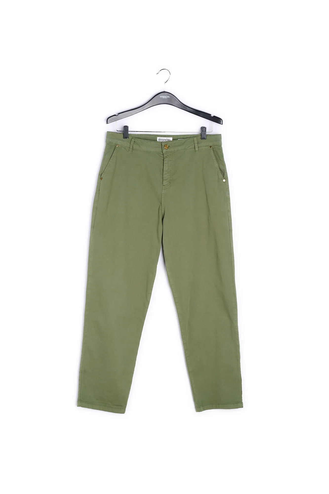 Moss green high-waisted trousers