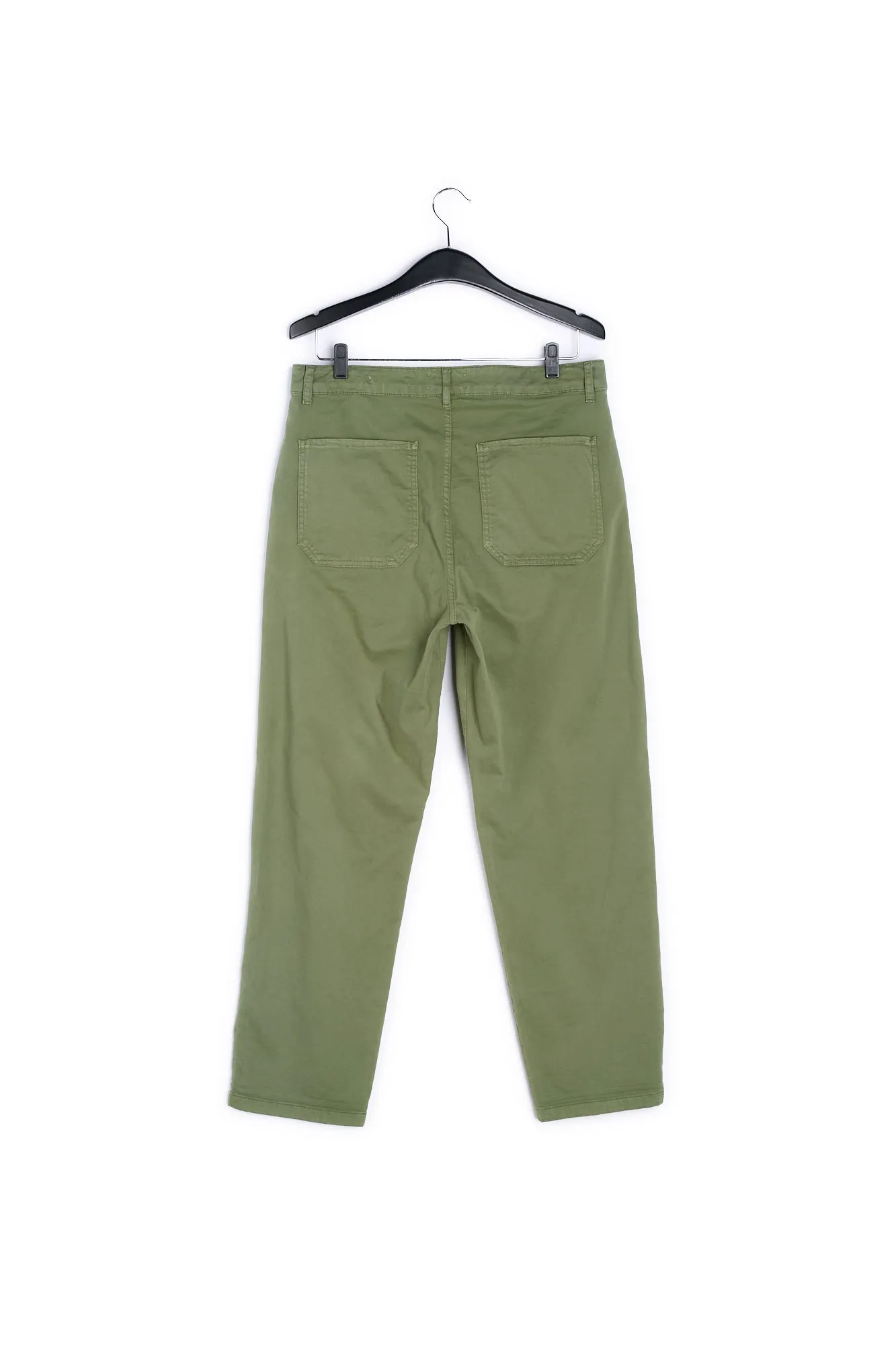 Moss green high-waisted trousers