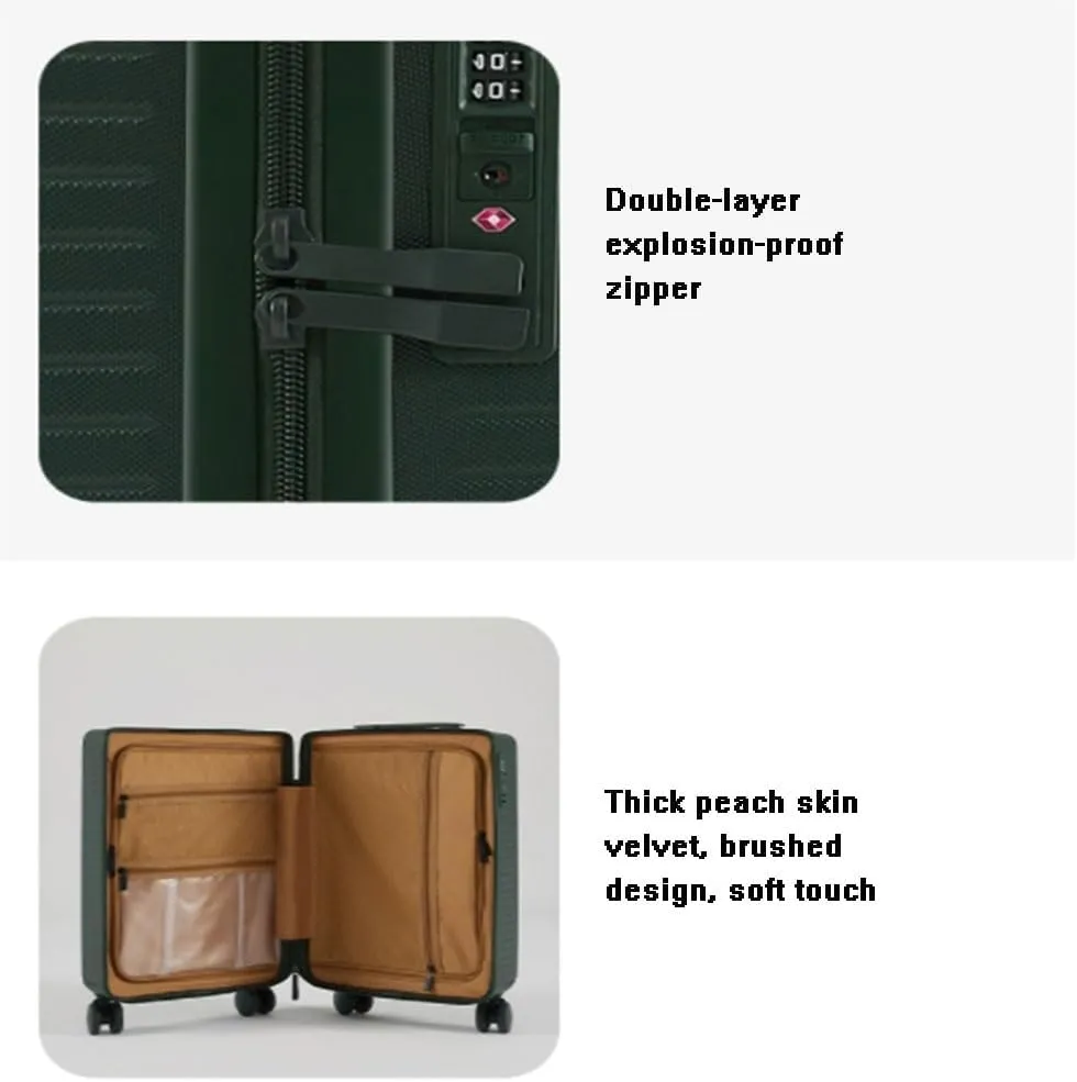 Multifunctional Suitcase,High-Value Upgraded Suitcase, Lightweight and Stylish Trolley Case, Silent Universal Wheel Suitcase (Purple 24in)