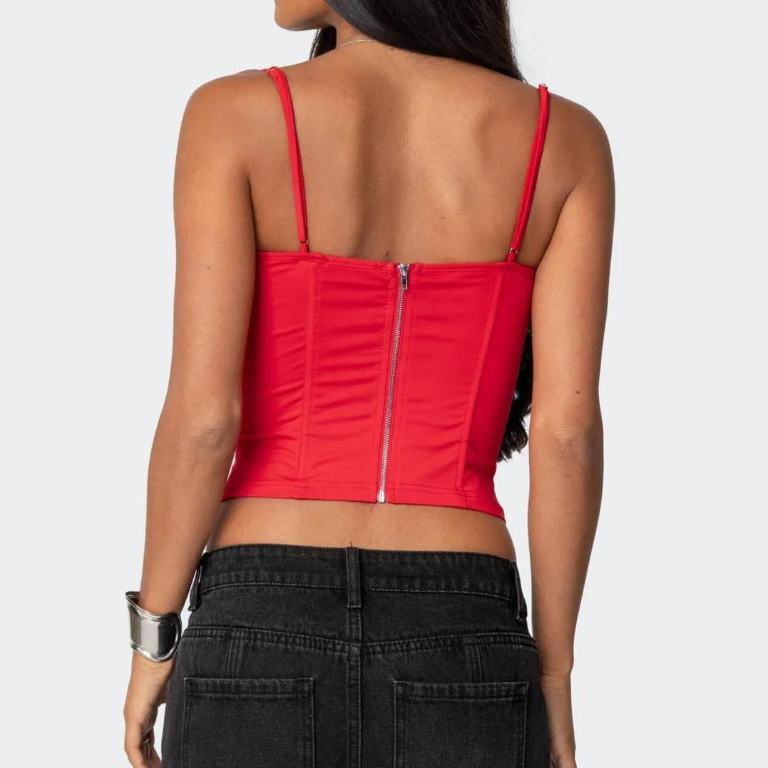 Mxiqqpltky Square Neck Tank Top Women Sexy Spaghetti Strap Sleeveless Backless Camisole Summer Slim Ruched Basic Cami Shirt