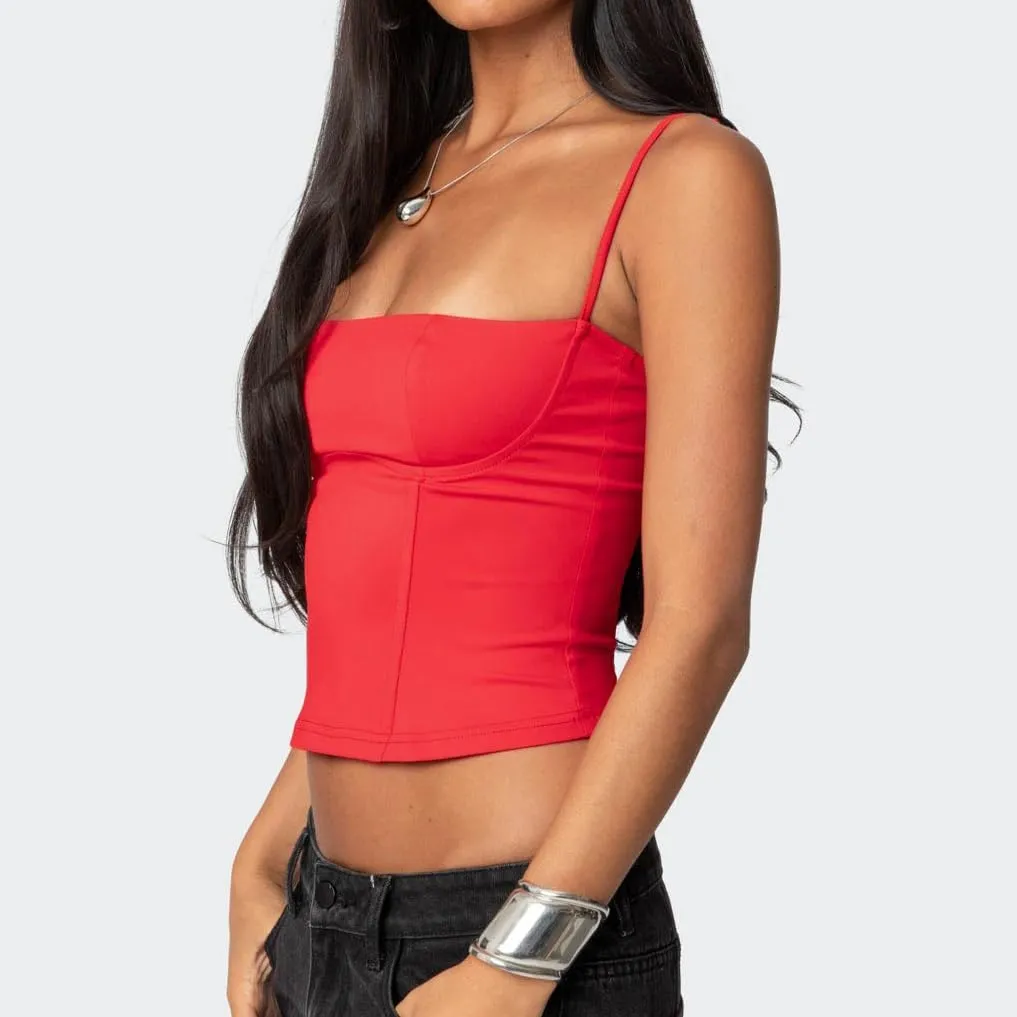 Mxiqqpltky Square Neck Tank Top Women Sexy Spaghetti Strap Sleeveless Backless Camisole Summer Slim Ruched Basic Cami Shirt