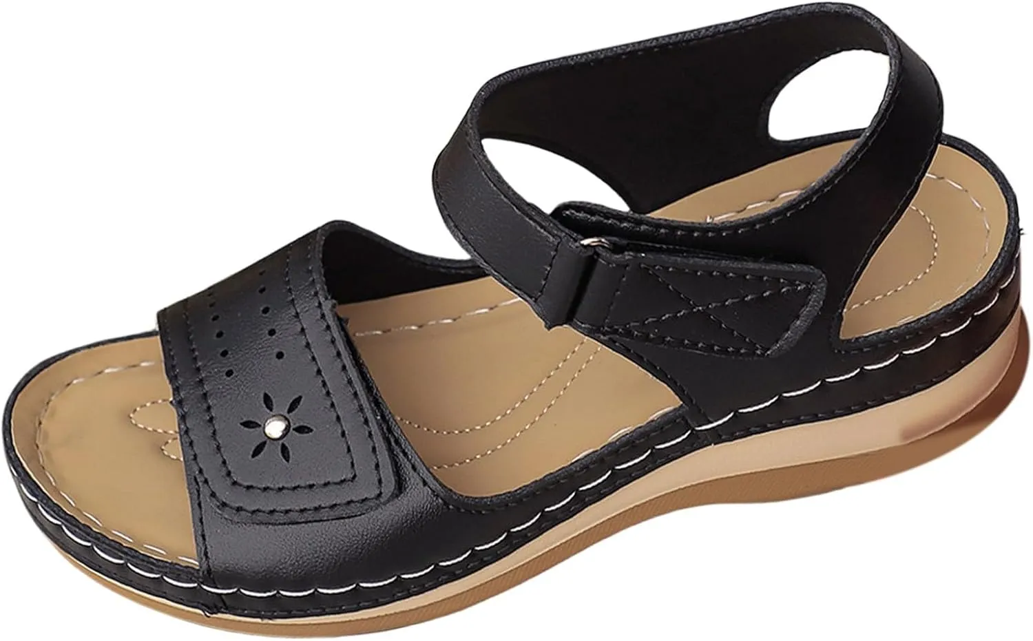 Orthopedic Sandals for Women Arch Support Open Toe Wedge Sandal Comfort Wide Width Slip On Platform Walking Shoes Soft Sole Cushion Sport Shoes