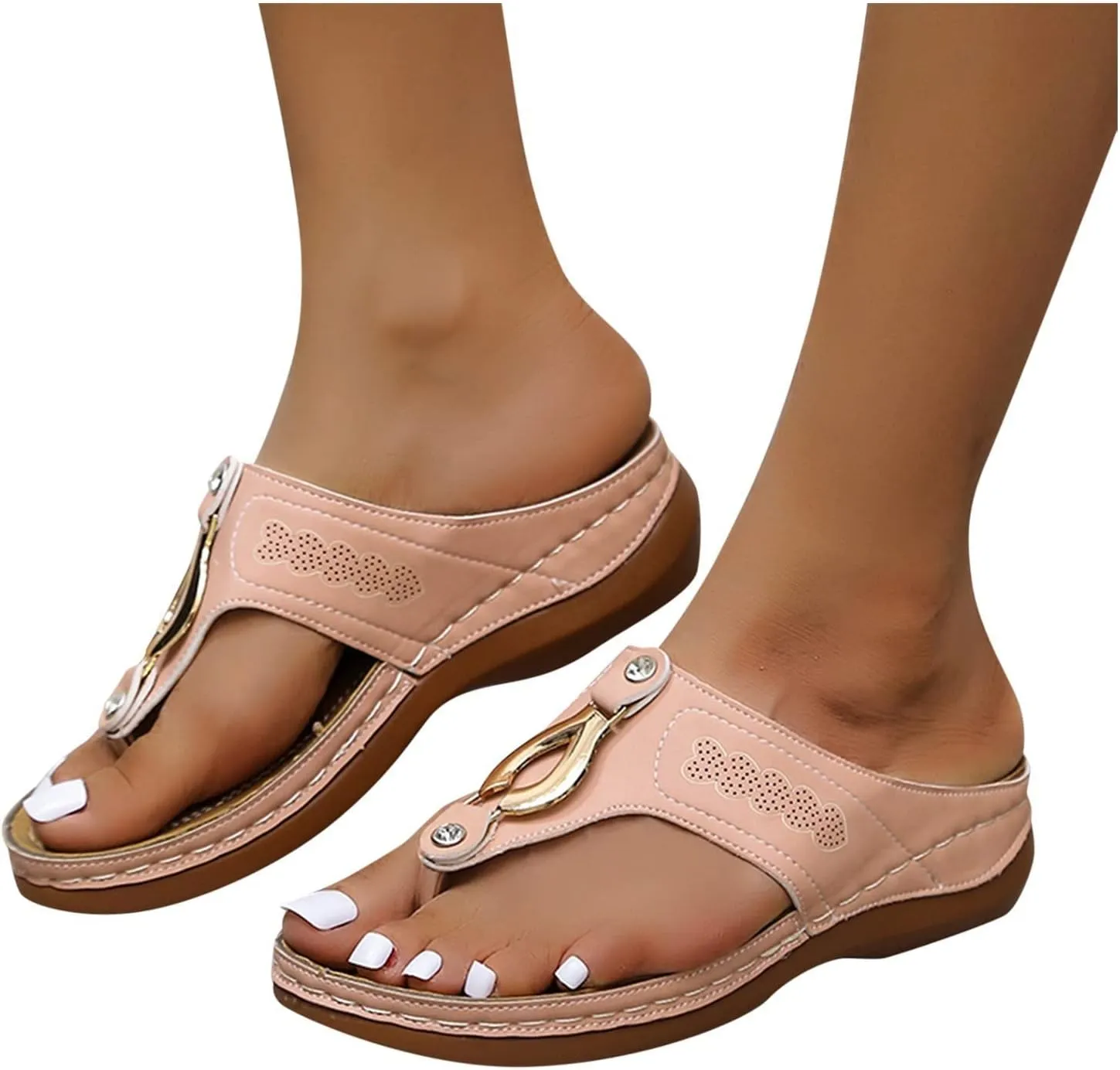 Orthopedic Sandals for Women Arch Support Walking Sandals Open Toe Slip On Platform Flip Flops Summer Casual Comfortable Espadrilles Flat Sandal Dressy Walking Shallow Beach Trendy Shoes