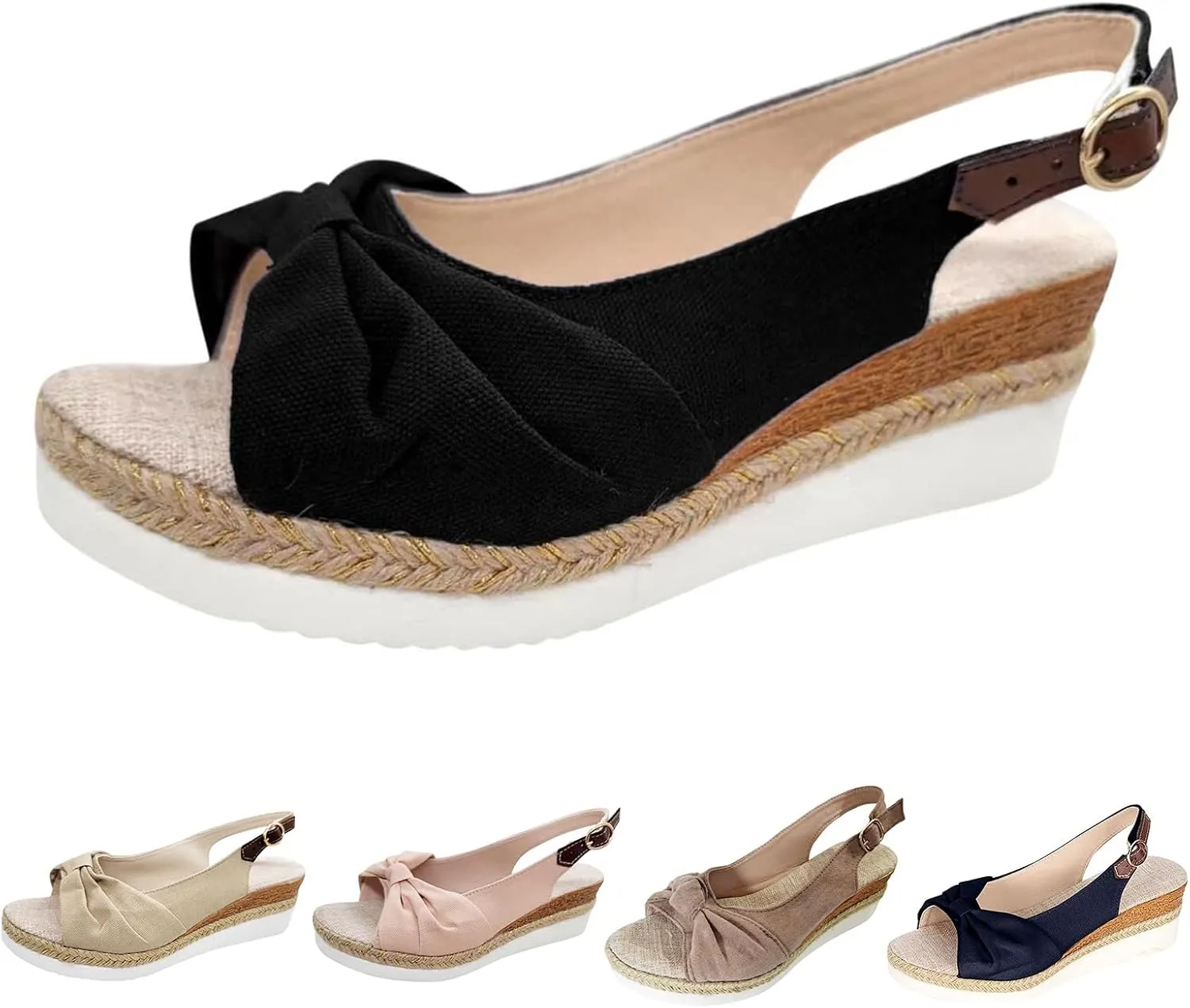 Orthopedic Sandals for Women Arch Support Wedge Sandals, Summer Dressy Open Toe Ankle Strap Platform Sandal Beach Casual Slip on Dress Shoes Comfortable Walking Slippers