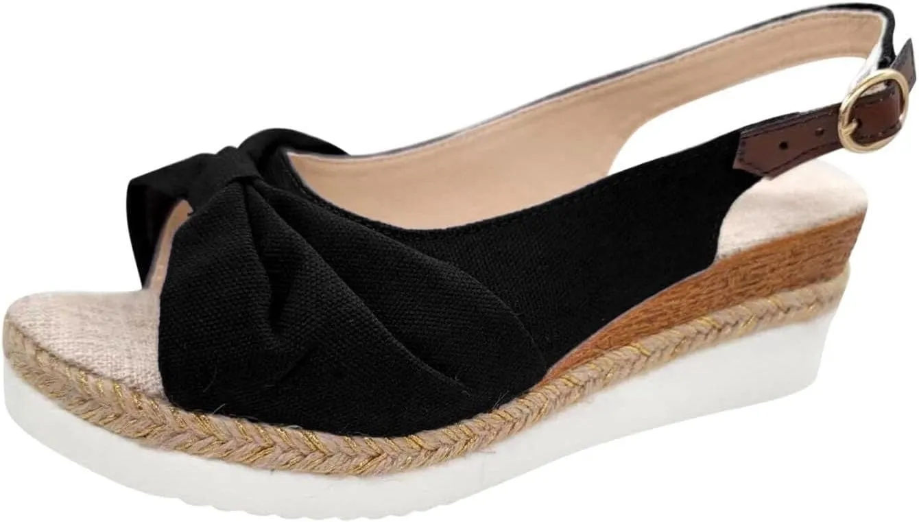 Orthopedic Sandals for Women Arch Support Wedge Sandals, Summer Dressy Open Toe Ankle Strap Platform Sandal Beach Casual Slip on Dress Shoes Comfortable Walking Slippers