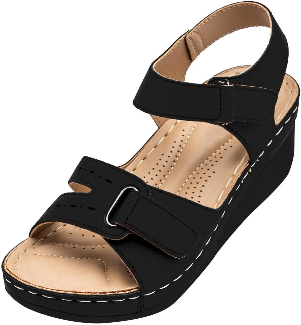 Orthopedic Sandals For Women Open Toe Comfortable Wedges Sandals With Adjustable Strap Causal Daily Walking Ladies Girls