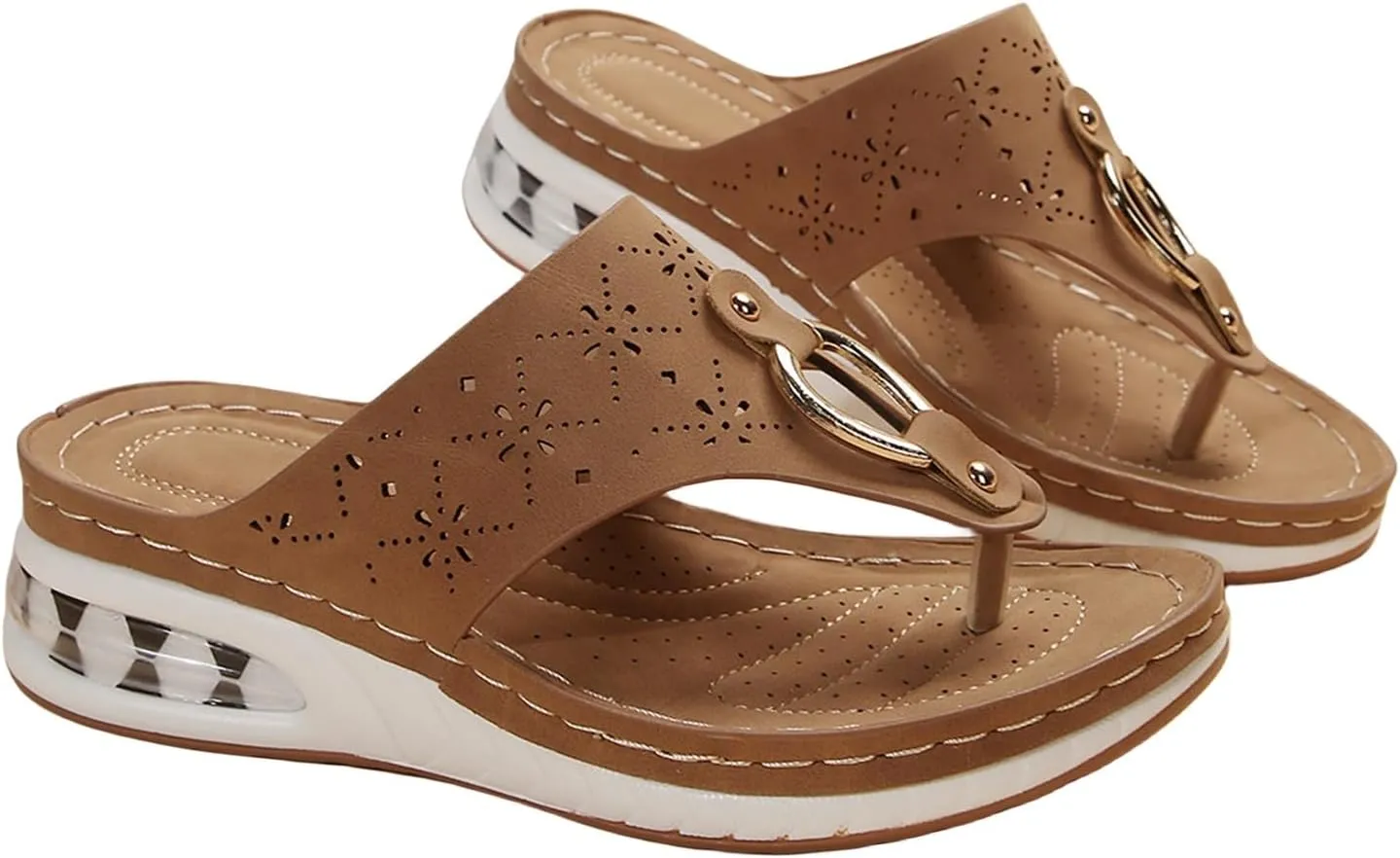 Orthopedic Sandals for Women Summer Arch Support Flip Flops Comfortable Hollow Wedge Sandals 2025 Open Toe Flip Flops Platform Sandal Summer Casual Beach Thong Slippers