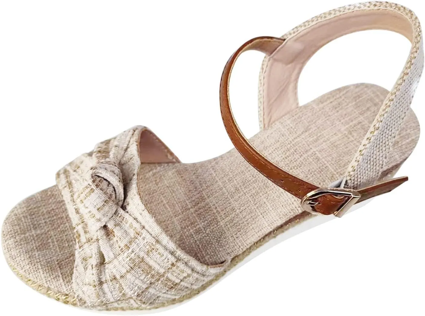Orthopedic Sandals for Women Summer Wedge Platform Sandals with Arch Support, Open Toe Ankle Strap Platform Wedges Casual Slip on Beach Dress Shoes All Day Comfort