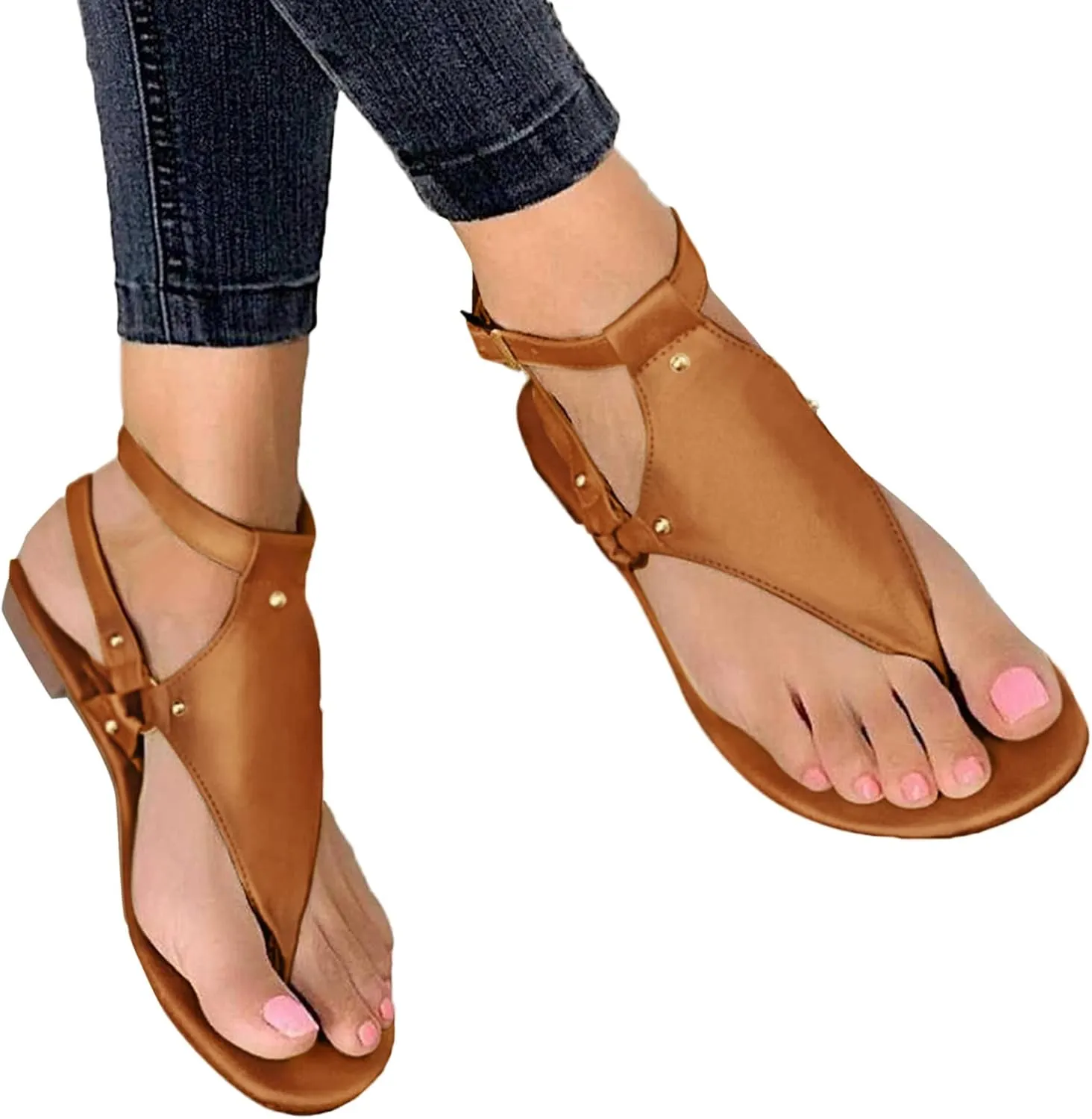 Orthopedic Sandals For Women Thong Sandals For Women Orthodontic Open Toe Shoes Beach Flats Ladies Buckle Strap Slides