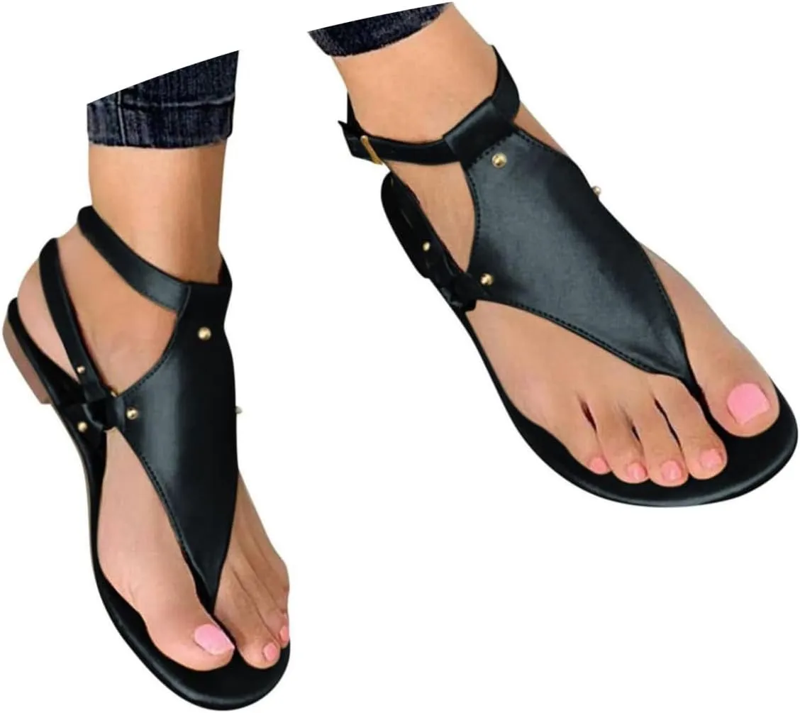 Orthopedic Sandals For Women Thong Sandals For Women Orthodontic Open Toe Shoes Beach Flats Ladies Buckle Strap Slides