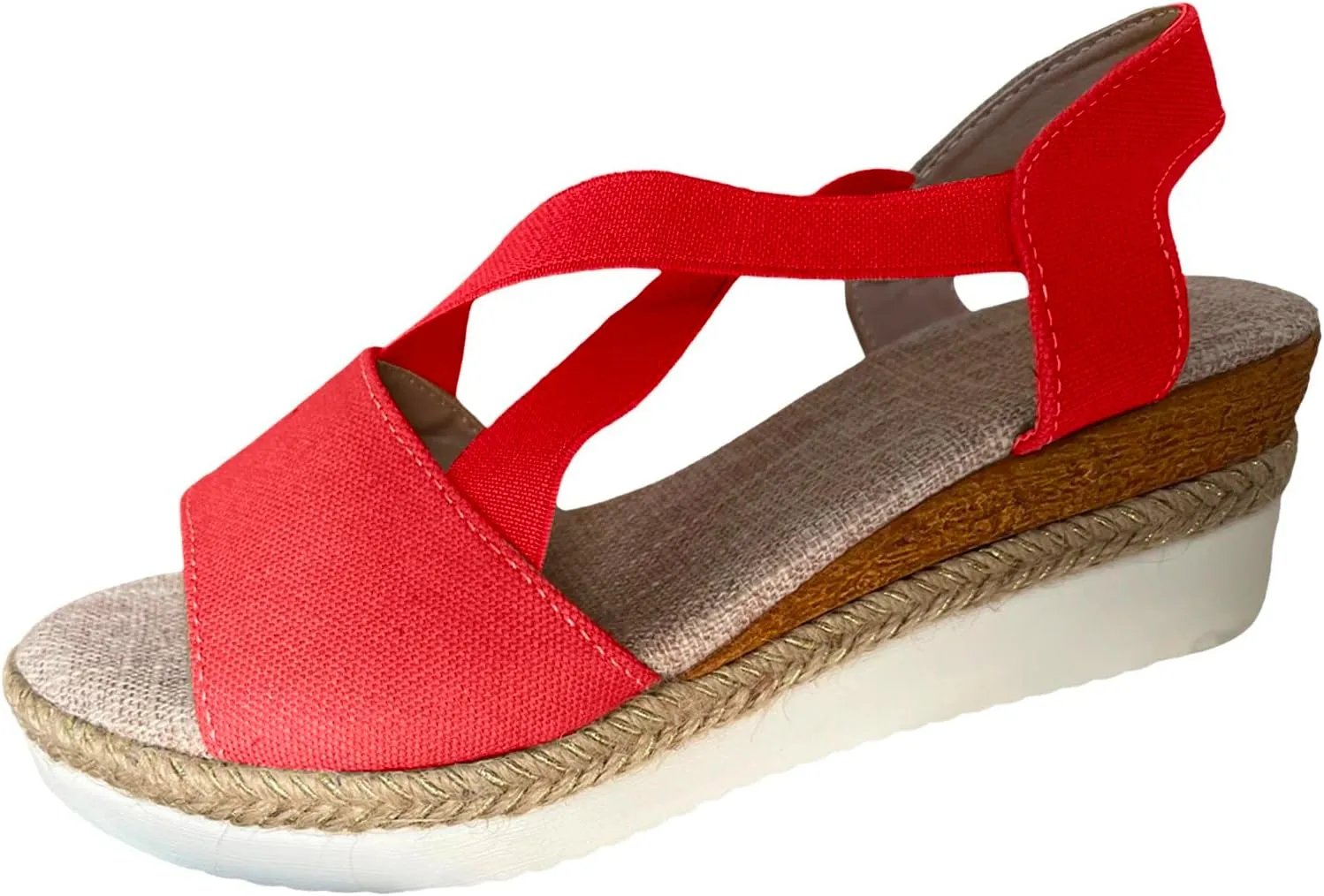 Orthopedic Sandals For Women Women Braided Wedge Platform Sandals Fish Mouth Heels Casual Elastic Strap Dress Flats Slides