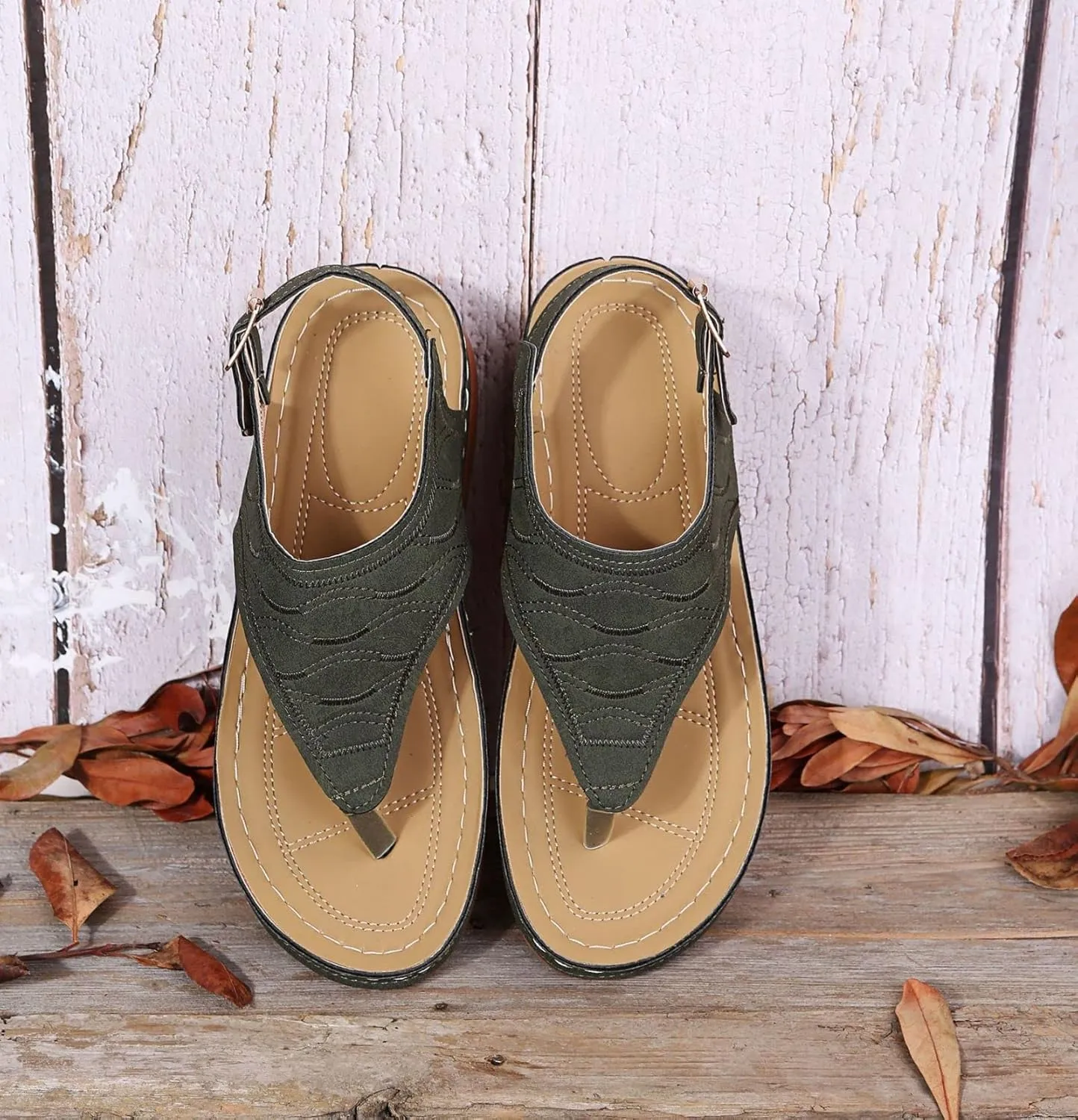 Orthopedic Sandals with Arch Support Flip Flops for Women Ankle Strap Wedge Sandals, Summer Comfortable Platform Walking Sandal Casual Clip Toe Slip on Flip Flops