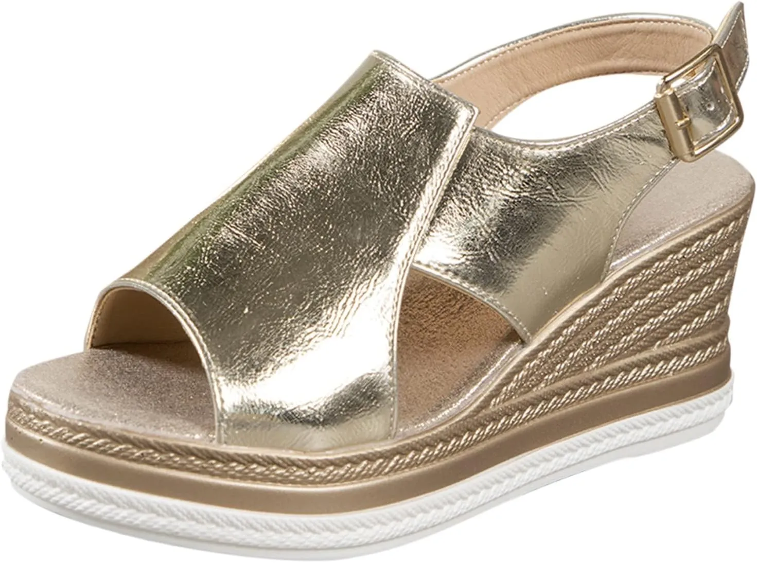 Orthopedic Wedge Sandals for Women 2025,Open Toe Summer Dressy Comfortable Low Wedges Casual Slip On Strappy Fashion Platform Shoes