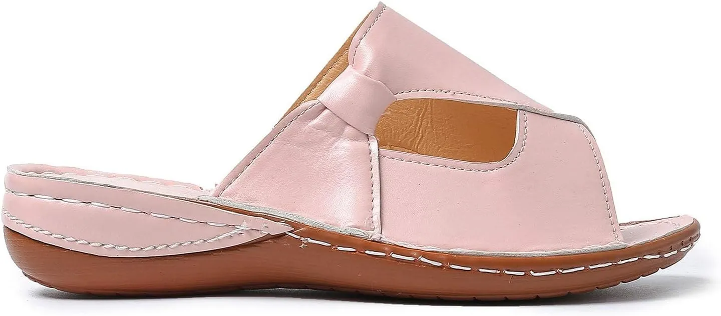 Orthopedic Wedge Sandals for Women Orthotic Slides Comfortable Walking Flat Sandals with Arch Support Summer Open Toe Slip On Beach Shoes