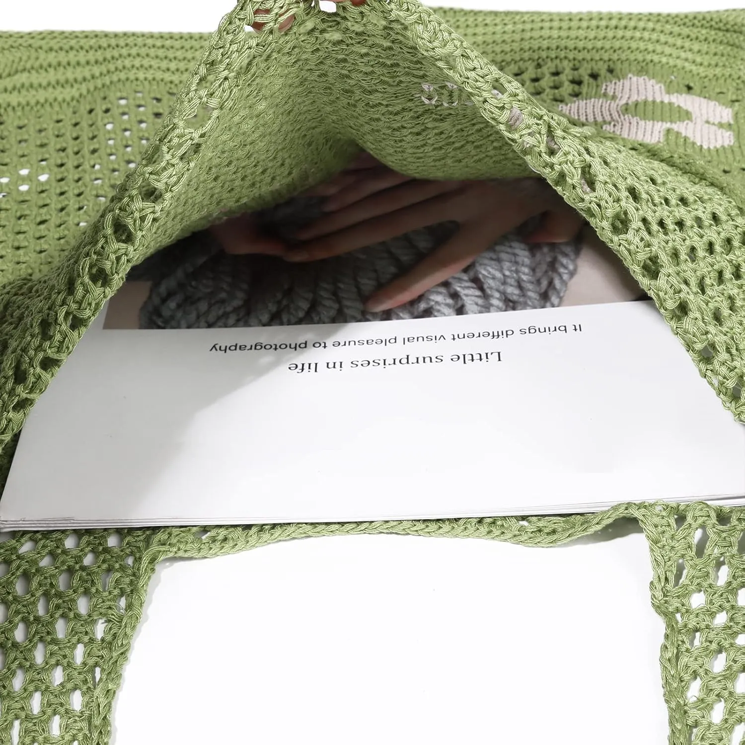 Ovida Crochet Tote Bag Mesh Beach Bag Fairycore Hobo Fairy Grunge Aesthetic Shoulder Bag Y2k Purse for Women Girls