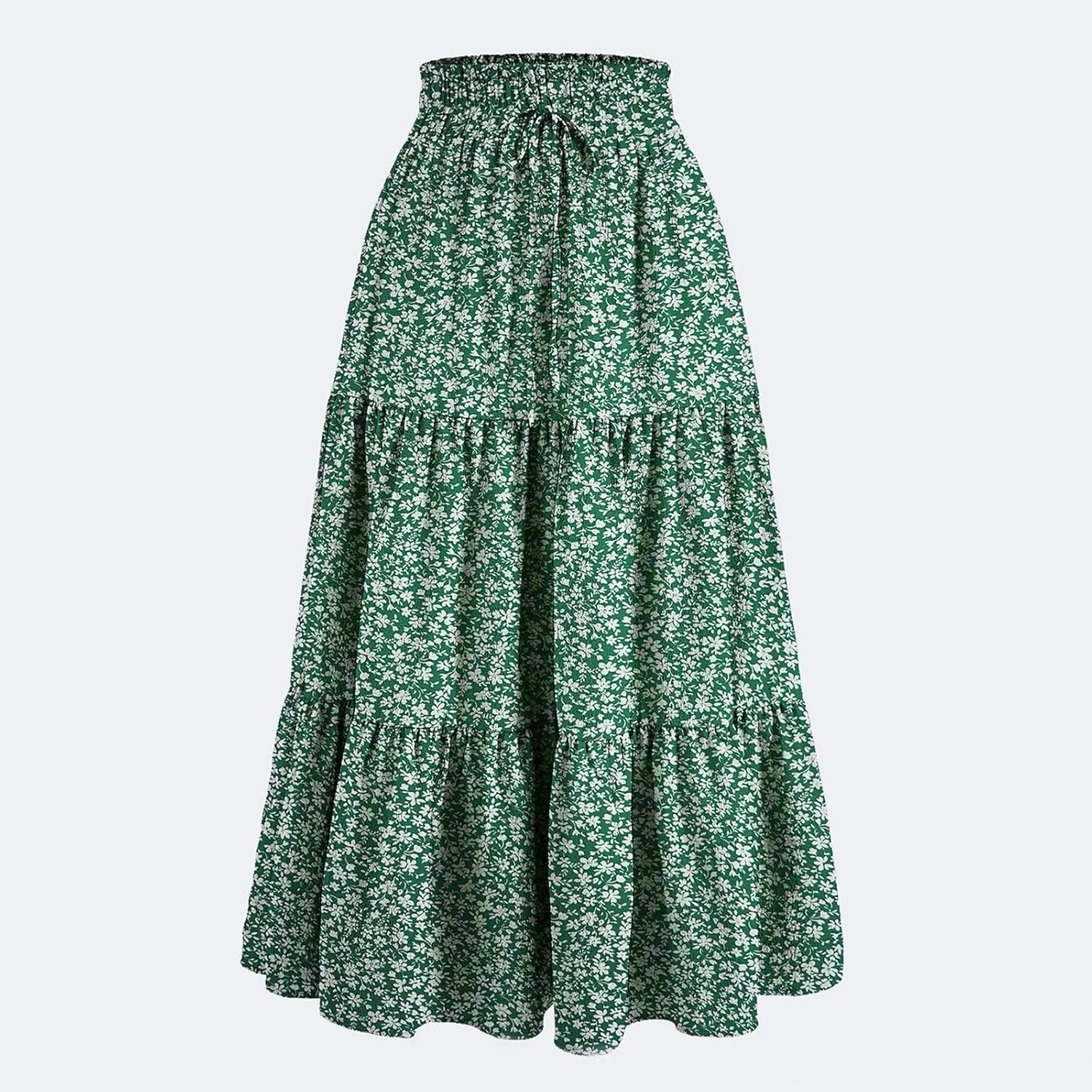 Petite Midi Skirt Maxi Spring Flowy Boho Comfy Tiered Western Pleated Midi Skirts for Women