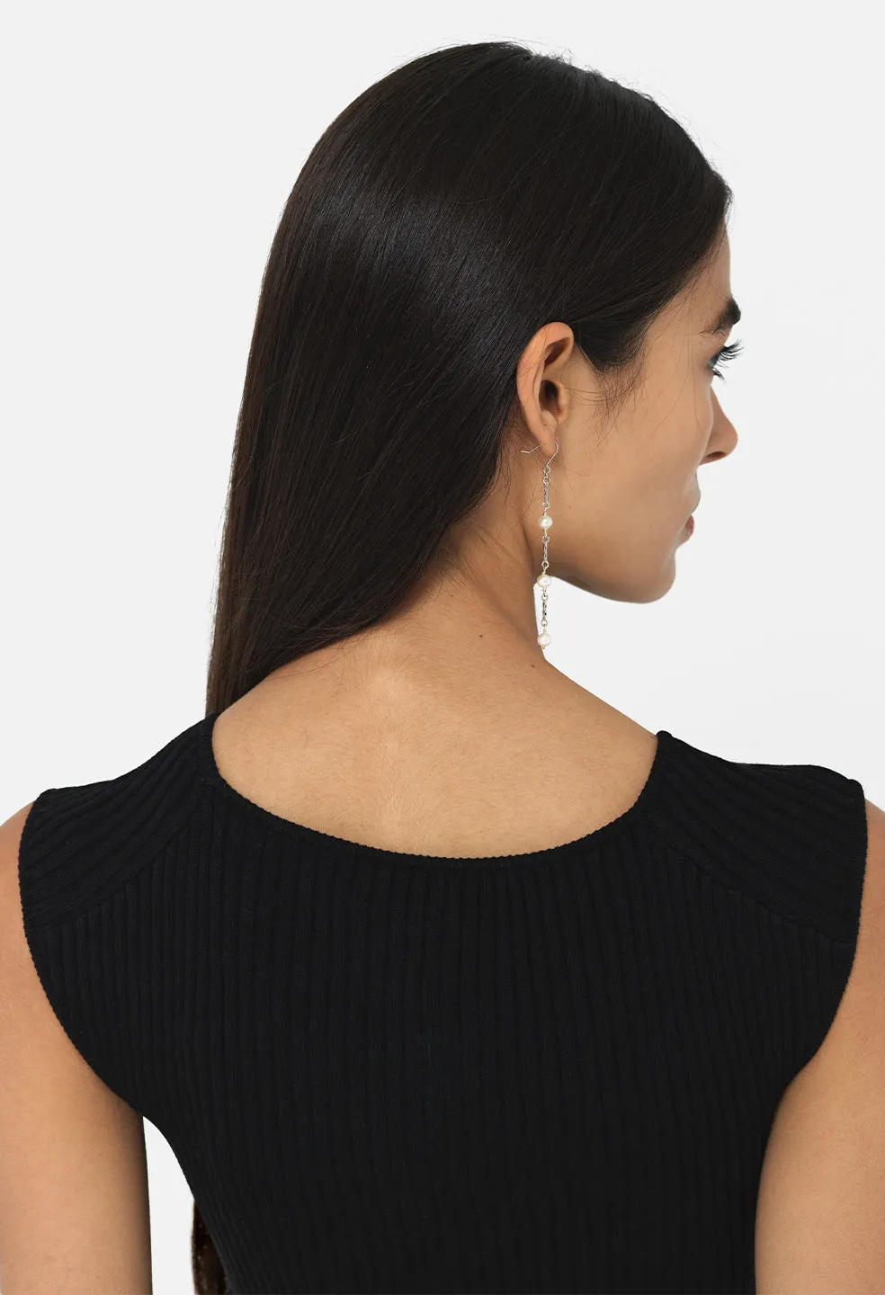 Piper Silk Rib Twist Dress / Black