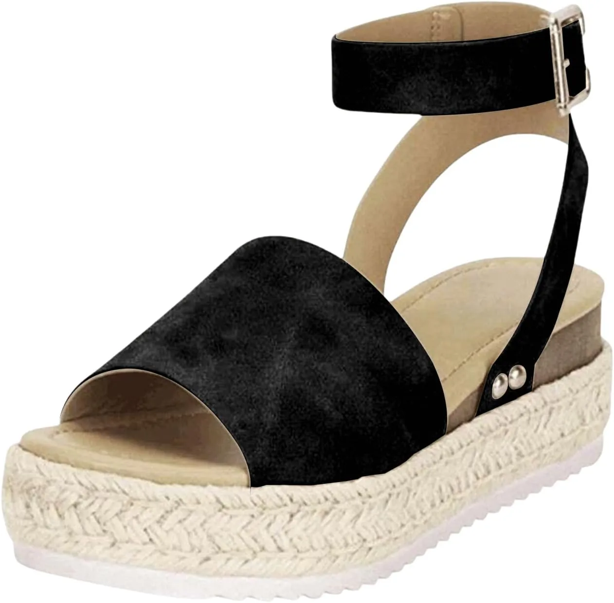 Platform Sandals for Women Buckle Ankle Strap Open Toe Espadrilles Wedge Casual Sandal Womens Platform Sandals Women Summer Beach Sandal
