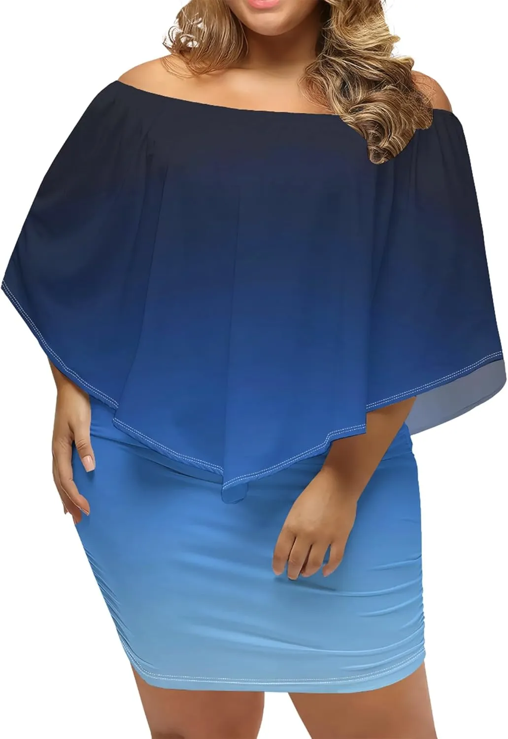 Plus Size Wedding Guest Dress Strapless Off Shoulder Ruched Bodycon Ruffles Sexy Wrap Elegant Mini Party Cocktail Club Dress