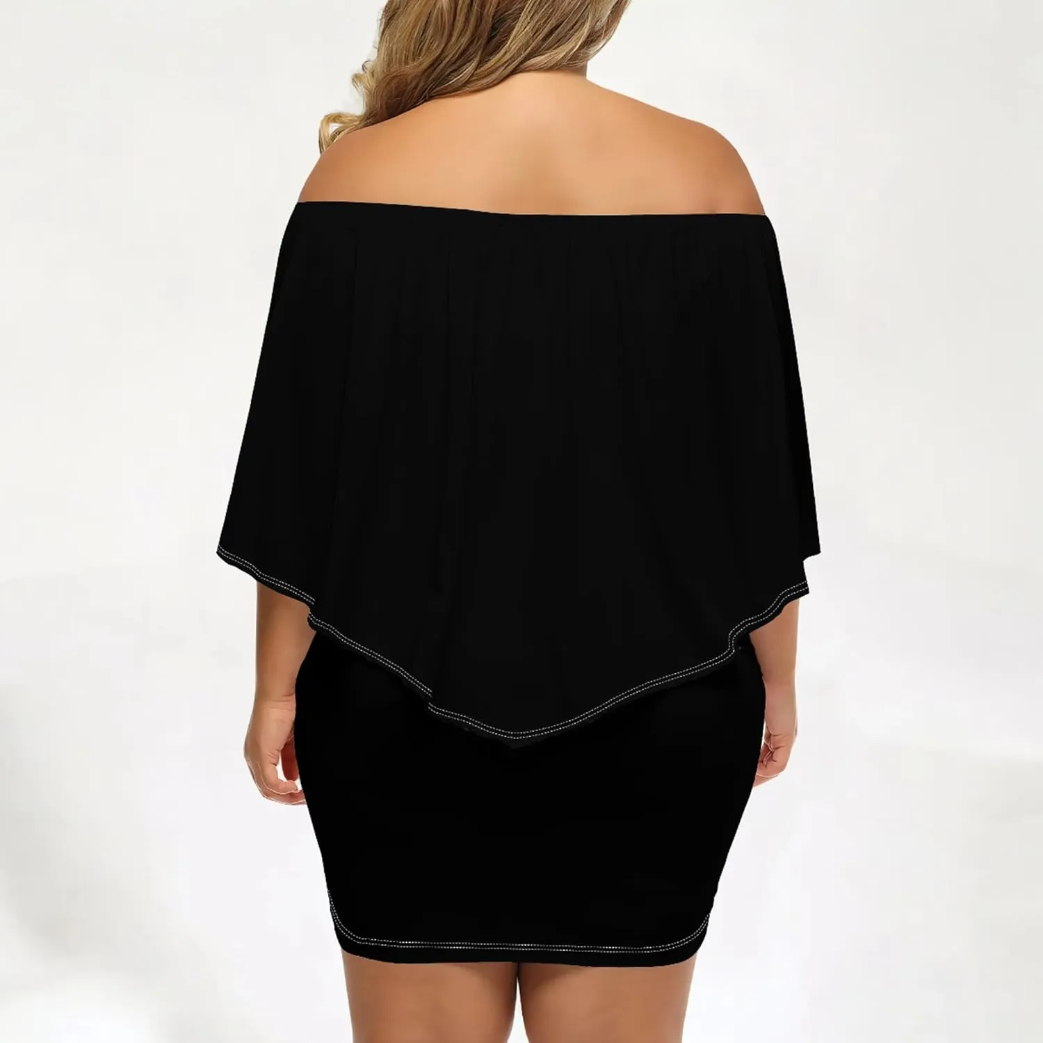 Plus Size Wedding Guest Dress Strapless Off Shoulder Ruched Bodycon Ruffles Sexy Wrap Elegant Mini Party Cocktail Club Dress