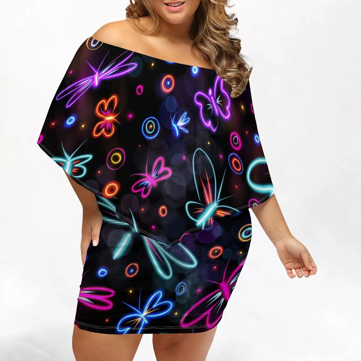 Plus Size Wedding Guest Dress Strapless Off Shoulder Ruched Bodycon Ruffles Sexy Wrap Elegant Mini Party Cocktail Club Dress