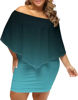 Plus Size Wedding Guest Dress Strapless Off Shoulder Ruched Bodycon Ruffles Sexy Wrap Elegant Mini Party Cocktail Club Dress