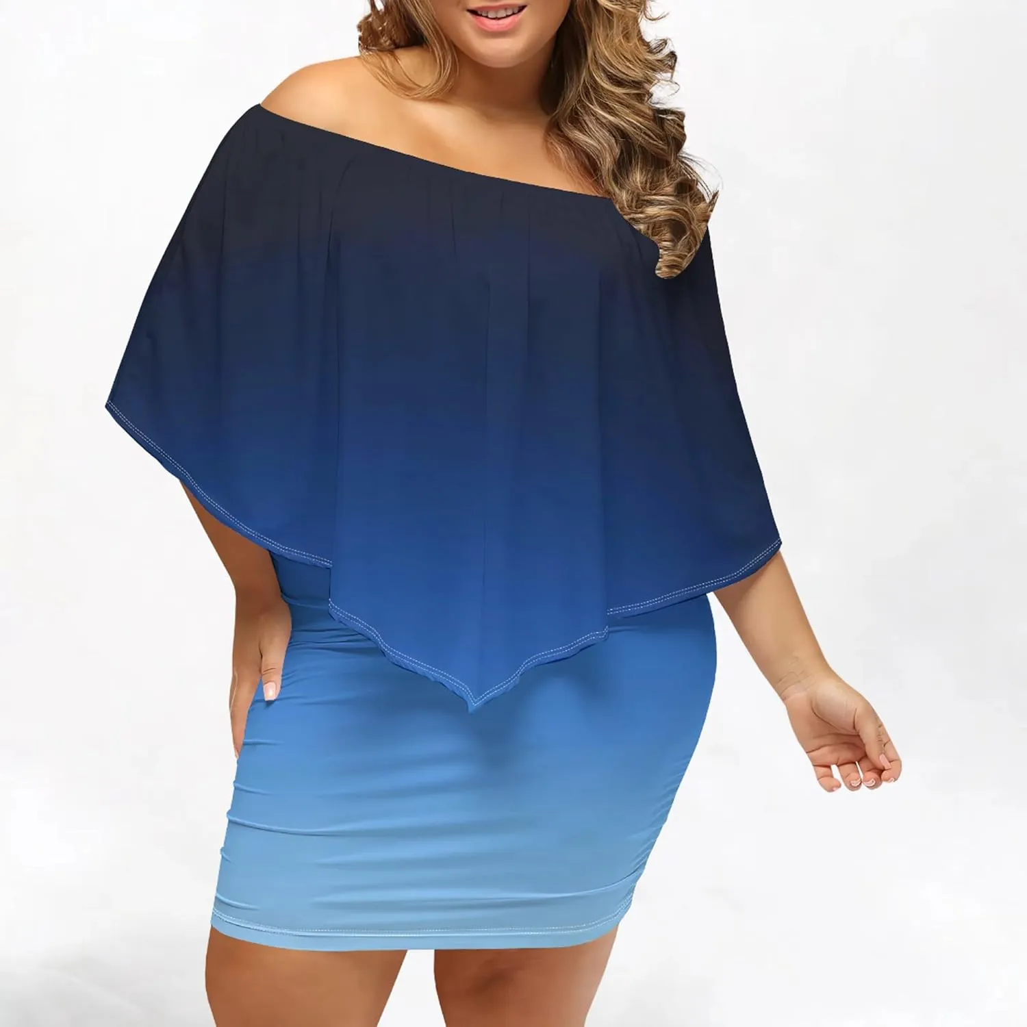 Plus Size Wedding Guest Dress Strapless Off Shoulder Ruched Bodycon Ruffles Sexy Wrap Elegant Mini Party Cocktail Club Dress