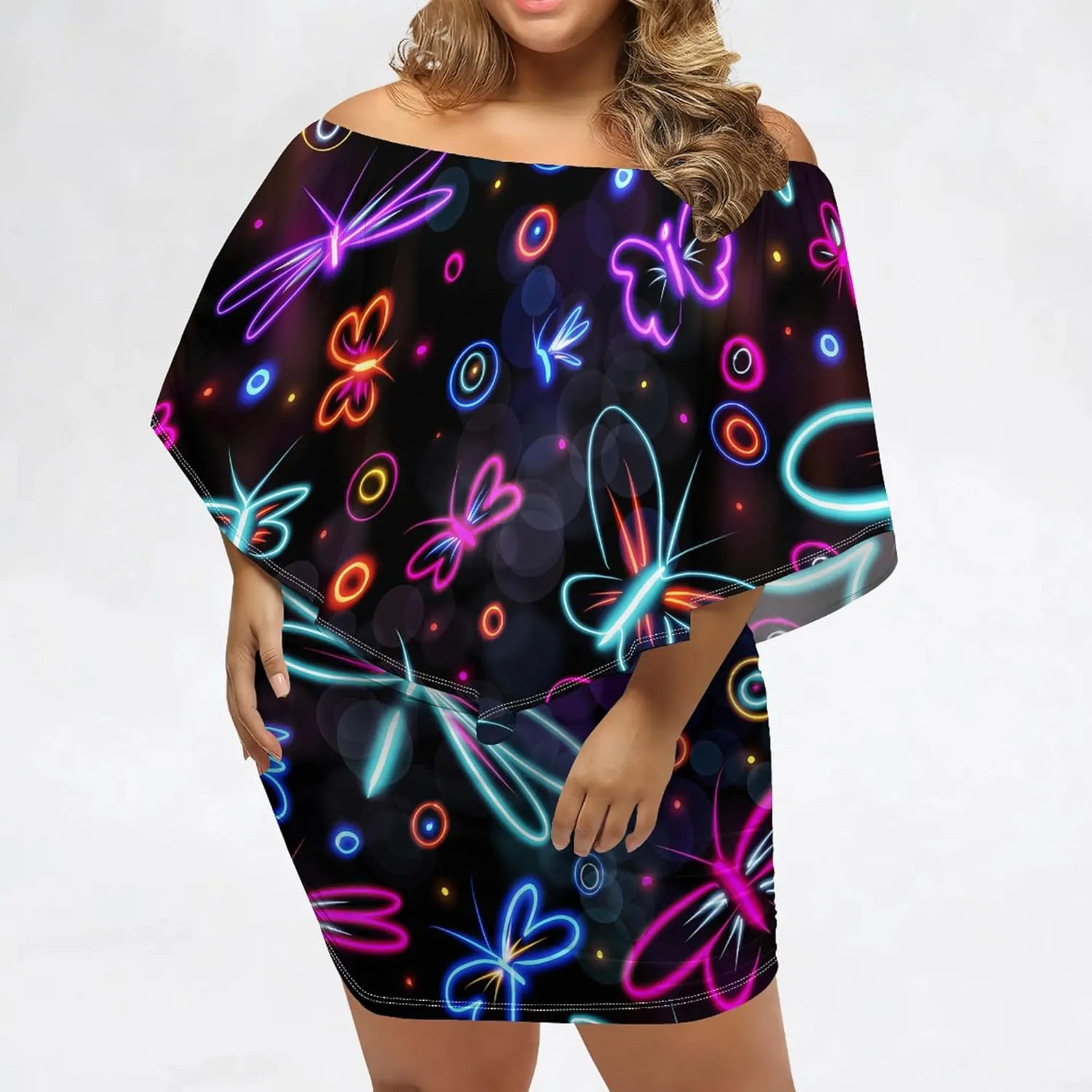 Plus Size Wedding Guest Dress Strapless Off Shoulder Ruched Bodycon Ruffles Sexy Wrap Elegant Mini Party Cocktail Club Dress