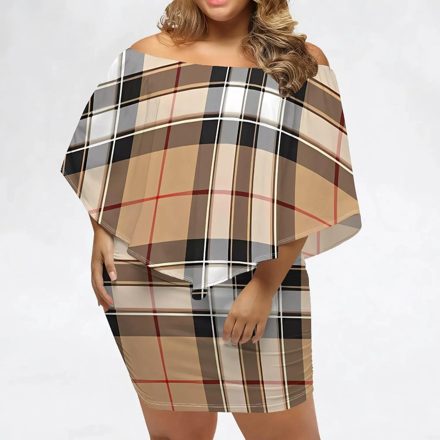 Plus Size Wedding Guest Dress Strapless Off Shoulder Ruched Bodycon Ruffles Sexy Wrap Elegant Mini Party Cocktail Club Dress