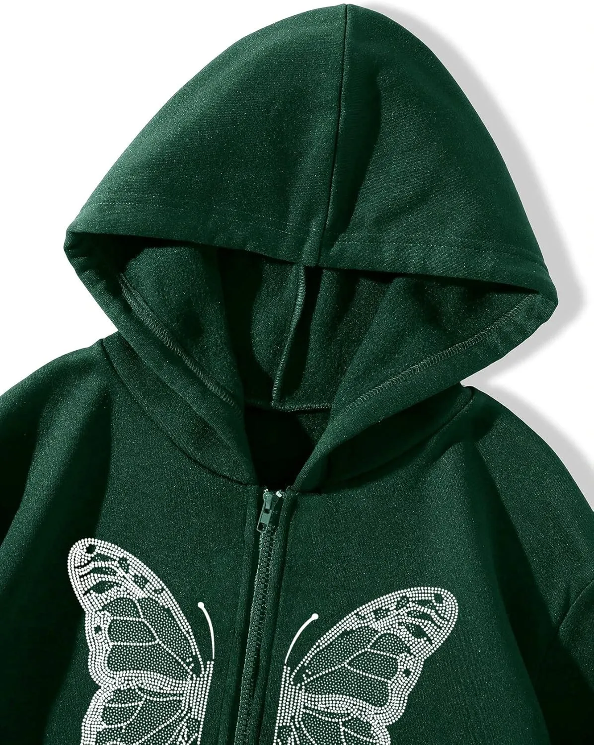 POHADON Women's Y2k Butterfly Zip Up Hoodie Oversized Graphic Print Sweatshirt Vintage Baggy Grunge Aesthetic Alt Emo Jackets
