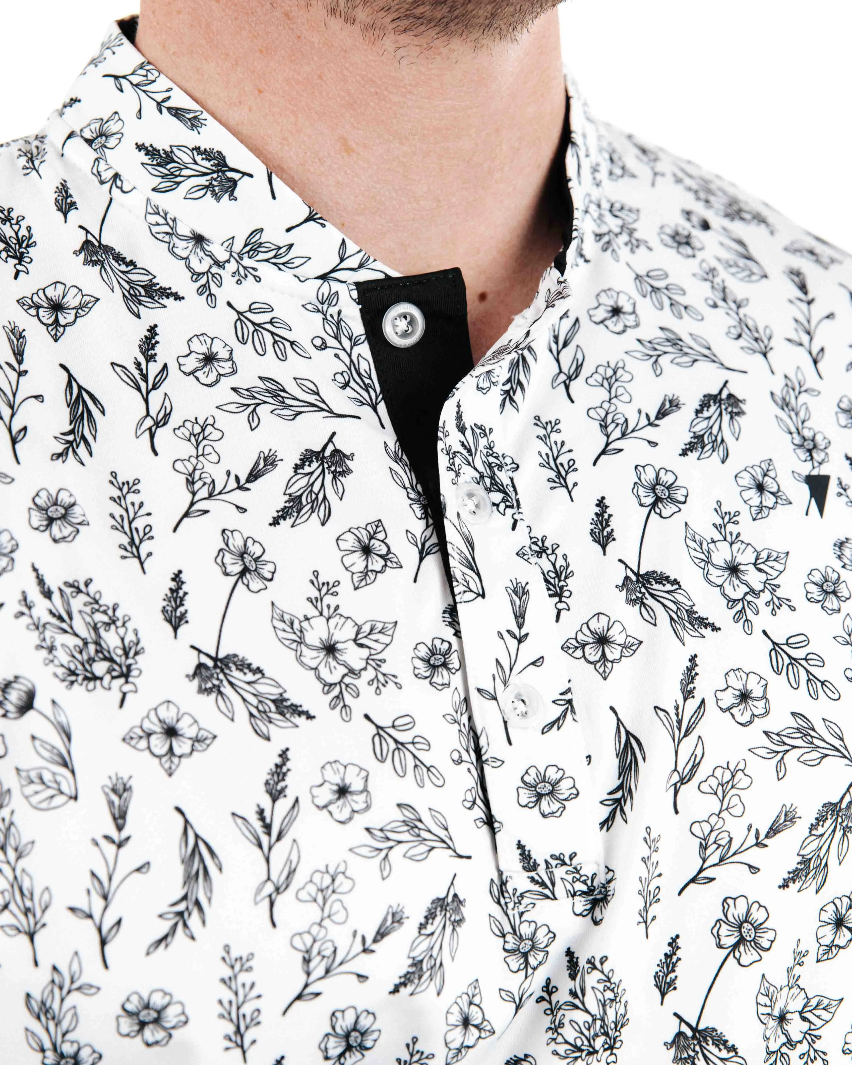 Primo Blade Collar Polo - Black Floral