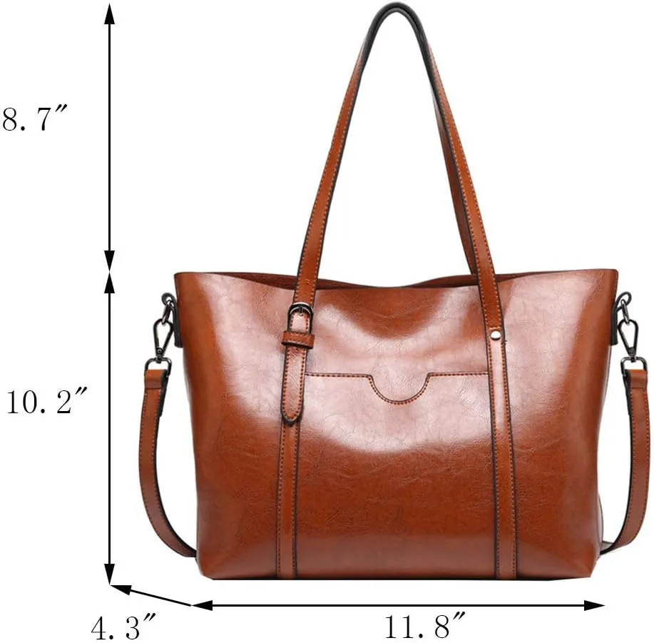 PU Leather Handbag For Women, Top Handle Tote Shoulder Crossbody Hobo Bag Satchel Purse Green