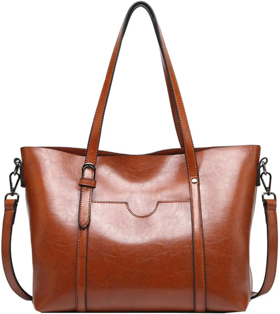 PU Leather Handbag For Women, Top Handle Tote Shoulder Crossbody Hobo Bag Satchel Purse Green
