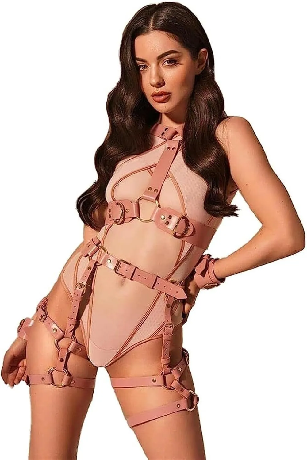 Punk Leather Body Belt Harness Sexy Chain Suspenders Lingerie Adjustable Gothic Garter Belts /212