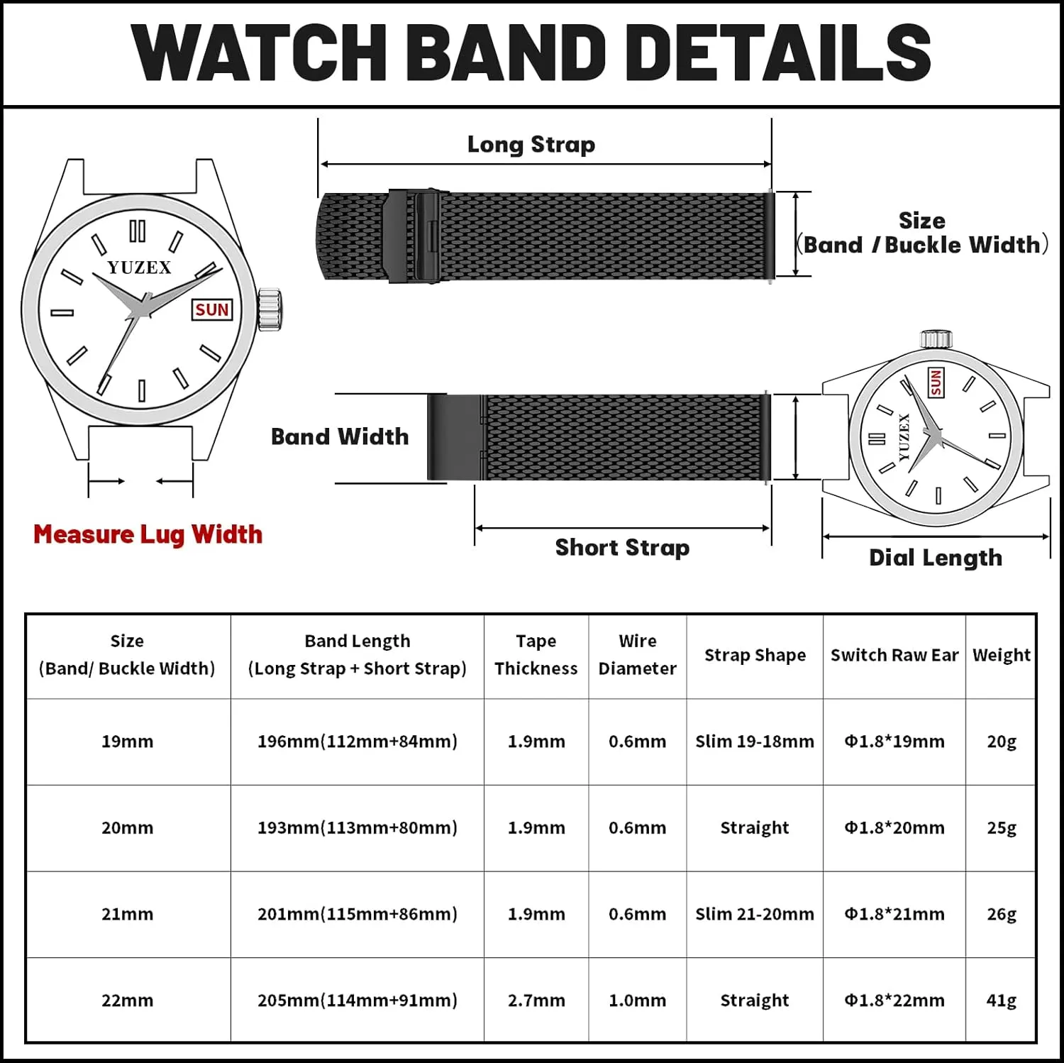 Pure Titanium Watch Band Men Women Quick Release Mesh Watches Strap Soft Lightweight Skin-Friendly Wristwatch Vented Titanium Metal Bracelet Compatible for Apple Junghans 19mm 20mm 21mm 22mm