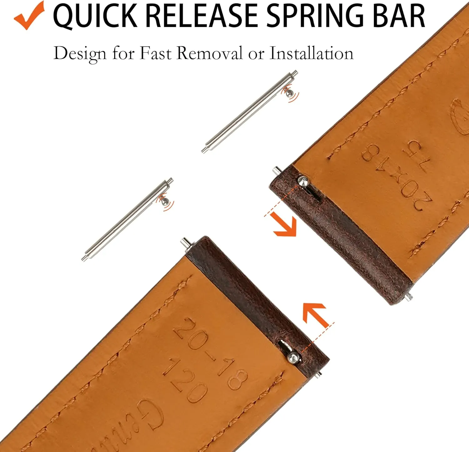 Quick Release Leather Watch Bands 14mm 16mm 18mm 19mm 20mm 21mm 22mm 24mm,Vintage Oil Wax-Tanned Leather Watch Straps Men's Watch Band Replacement Watch Strap for Men Women