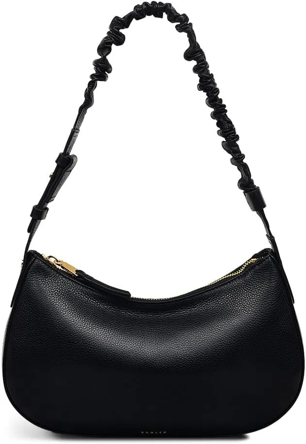 RADLEY London Wilton Crescent Womens Small Leather Ziptop Shoulder Bag, Black
