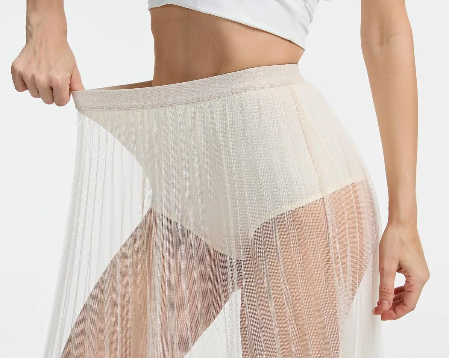 Rave Outfits for Women 2 in 1 Sheer Skirt Festival Clubwear Mesh High Waist Print A Line Maxi Skirt