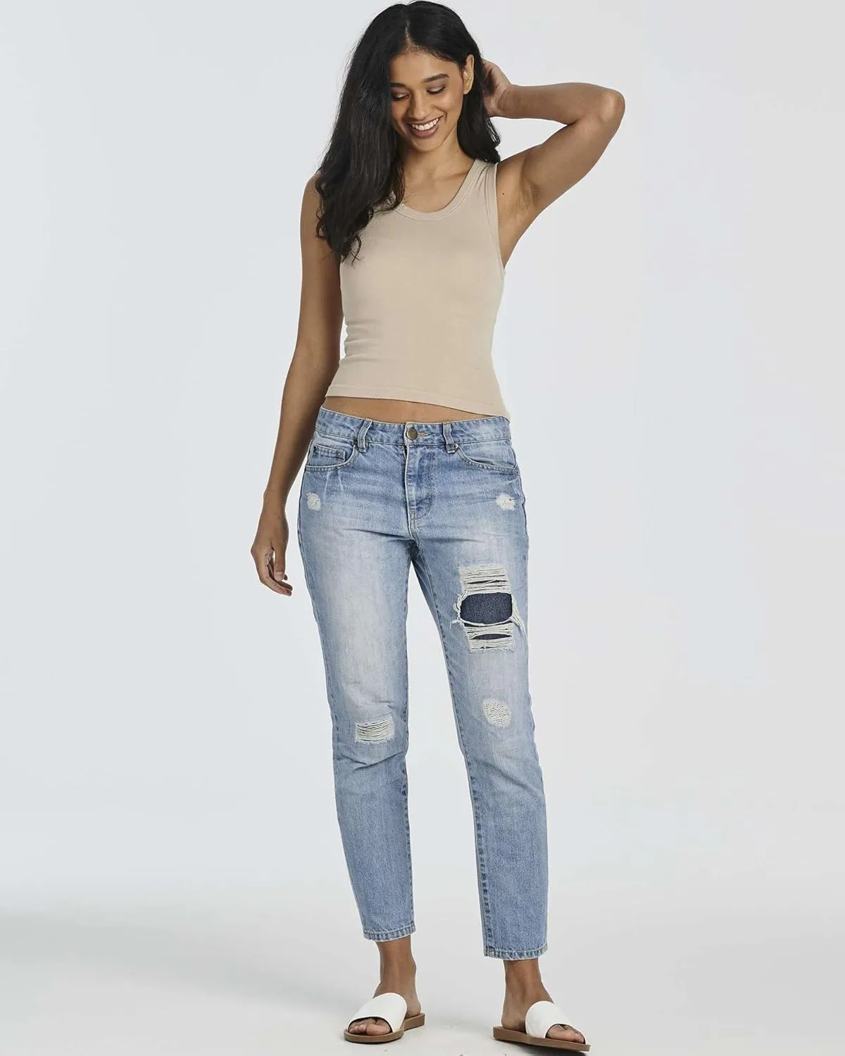 Real Essentials 5 Pack: Women's Seamless Ribbed Sleeveless Cropped Scoop Neck Tank Top - Casual Crop Top
