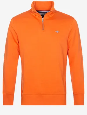 Regular Fit Shield Half Zip Sweat Pumpkin Orange