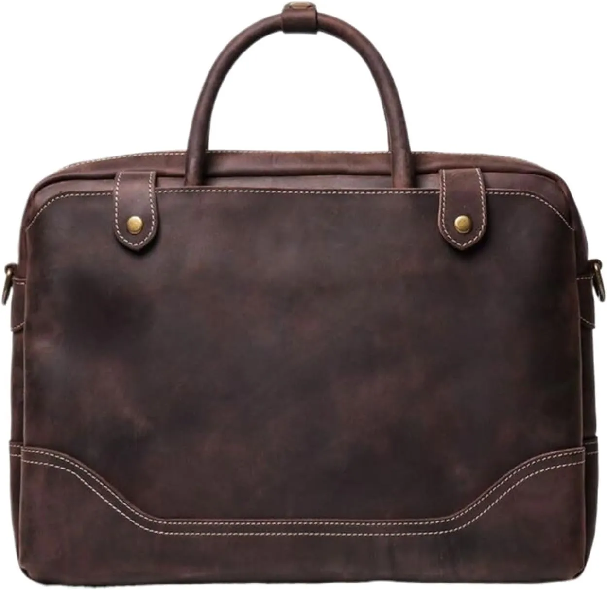Retro Genuine Leather Laptop Bags Business Briefcases Mens Handbags Crossbody Bags Messenger Shoulder Bags